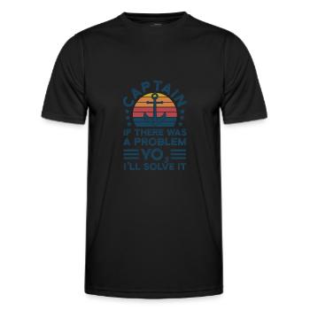 Kapitän Kapitäne Bootfahren Geschenk - Männer Funktions-T-Shirt - Schwarz - Vorne - AI Model Male 178 dark (178cm)