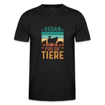 Veganer Vegan - Männer Funktions-T-Shirt - Schwarz - Vorne - AI Model Male 178 dark (178cm)