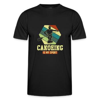 Canoe Canoeing Racing Canoe - Men's Functional T-Shirt - black - Front - AI Model Male 178 dark (178cm)
