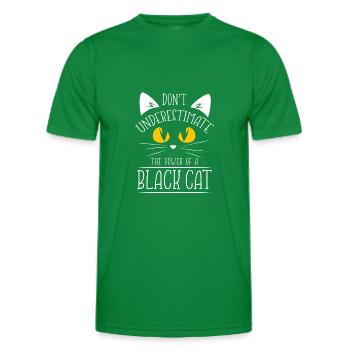 Don't Underestimate The Power Of A Black Cat - Männer Funktions-T-Shirt - Kelly Green - Vorne - AI Model Male 178 dark (178cm)