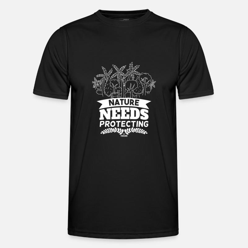Naturschutz - Männer Funktions-T-Shirt - Schwarz