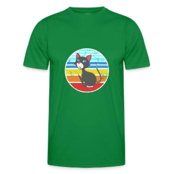 Retro Tuxedo Cat Cute Cat Lover T-Shirt - Männer Funktions-T-Shirt - Kelly Green - Vorne - AI Model Male 178 dark (178cm)