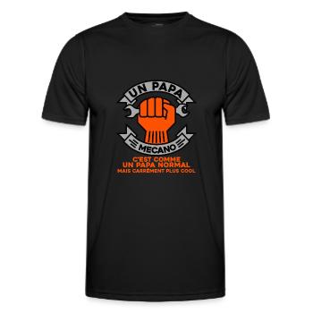 un papa mecano mecanicien - T-shirt sport Homme - noir - Devant - AI Model Male 178 dark (178cm)