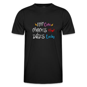 Je suis mignon Maman Hot Dad’s Lucky Baby Onesie - T-shirt sport Homme - noir - Devant - AI Model Male 178 dark (178cm)