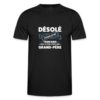 Papi Papi Famille Geschenk - Männer Funktions-T-Shirt - Schwarz - Vorne - AI Model Male 178 dark (178cm)