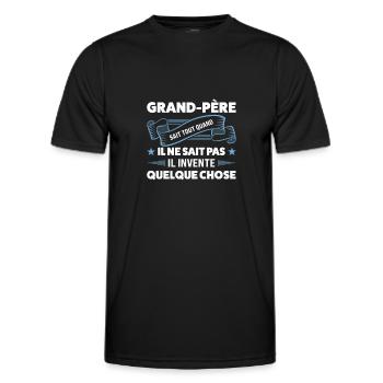 Papi Papi Famille Geschenk - Männer Funktions-T-Shirt - Schwarz - Vorne - AI Model Male 178 dark (178cm)