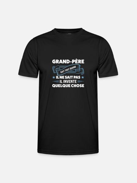Papi Papi Famille Geschenk - Männer Funktions-T-Shirt - Schwarz