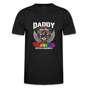 Conscience de l’autisme Guerrier Papa - T-shirt sport Homme - noir - Devant - AI Model Male 178 dark (178cm)