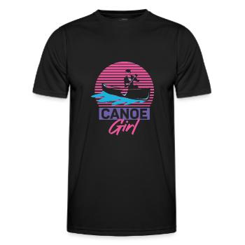 Canoe Canoeing Girl Retro Canoe - Men's Functional T-Shirt - black - Front - AI Model Male 178 dark (178cm)