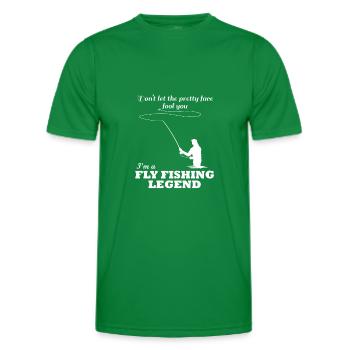 Pêche à la mouche Fisherwoman Funny Quote Truite - T-shirt sport Homme - vert - Devant - AI Model Male 178 dark (178cm)