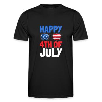 Happy 4th Of July Party US Flag Patriotic Day 4th - Men's Functional T-Shirt - black - Front - AI Model Male 178 dark (178cm)
