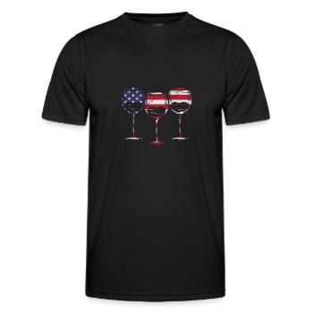 4th Of July Party Patriotic Day 4th Of July Wine - Men's Functional T-Shirt - black - Front - AI Model Male 178 dark (178cm)