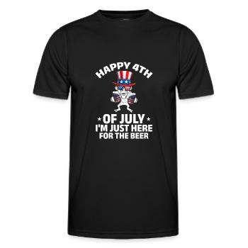Patriotic Happy 4th Of July I'm Just Here For The - Men's Functional T-Shirt - black - Front - AI Model Male 178 dark (178cm)