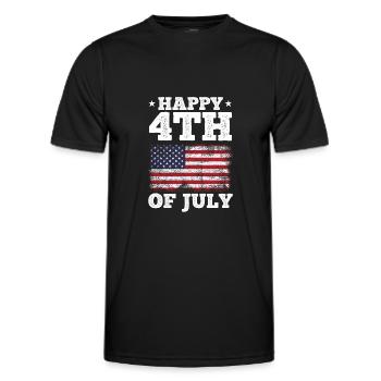 Patriotic Day 4th Of July US Flag Happy 4th Of - Men's Functional T-Shirt - black - Front - AI Model Male 178 dark (178cm)