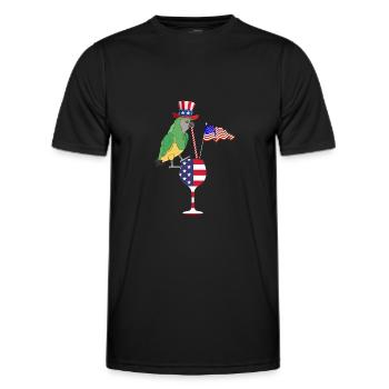 Parrot Patriotic Day Parrot Fête du 4 juillet - T-shirt sport Homme - noir - Devant - AI Model Male 178 dark (178cm)