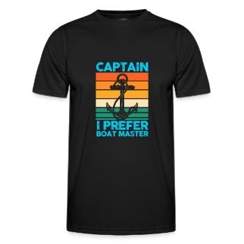 Captain Boat Captains Cadeau - T-shirt sport Homme - noir - Devant - AI Model Male 178 dark (178cm)
