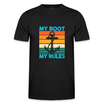Captain Boat Captains Cadeau - T-shirt sport Homme - noir - Devant - AI Model Male 178 dark (178cm)