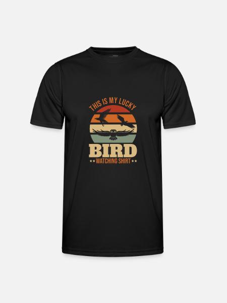 Glücklicher Vogel - Männer Funktions-T-Shirt - Schwarz
