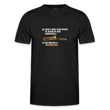 Trombone - T-shirt sport Homme - noir - Devant - AI Model Male 178 dark (178cm)