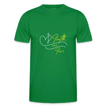 Faith over Fear - Men's Functional T-Shirt - kelly green - Front - AI Model Male 178 dark (178cm)
