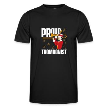 Trombone - T-shirt sport Homme - noir - Devant - AI Model Male 178 dark (178cm)