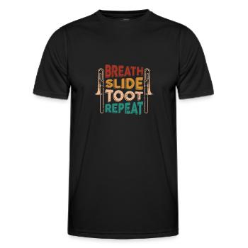 Posaune - Männer Funktions-T-Shirt - Schwarz - Vorne - AI Model Male 178 dark (178cm)
