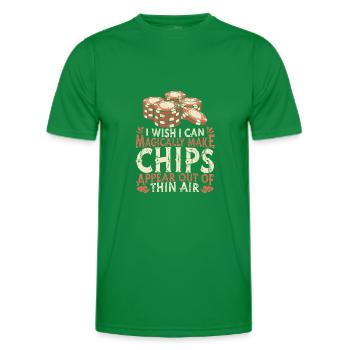 Joueur de poker Texas Holdem - T-shirt sport Homme - vert - Devant - AI Model Male 178 dark (178cm)