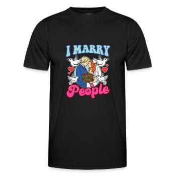 Ich heirate Leute zum Priester geweiht - Männer Funktions-T-Shirt - Schwarz - Vorne - AI Model Male 178 dark (178cm)
