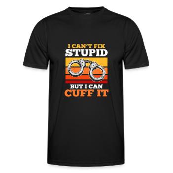 Ich kann Stupid nicht reparieren Aber ich kann es - Männer Funktions-T-Shirt - Schwarz - Vorne - AI Model Male 178 dark (178cm)