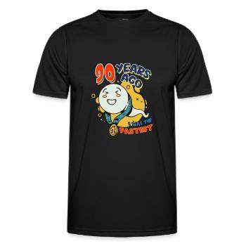 90 years ago I was the fastest 90th birthday - Men's Functional T-Shirt - black - Front - AI Model Male 178 dark (178cm)