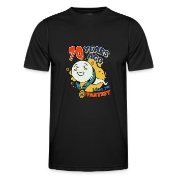 Il y a 70 ans, j’étais le plus rapide à 70 ans - T-shirt sport Homme - noir - Devant - AI Model Male 178 dark (178cm)