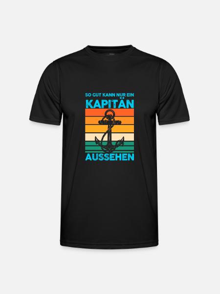 Kapitän Boot Bootfahrer Geschenk - Männer Funktions-T-Shirt - Schwarz