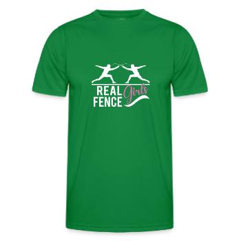 Female Fencing Girl Fencer Fence - Men's Functional T-Shirt - kelly green - Front - AI Model Male 178 dark (178cm)