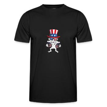 Patriotic Monkey US Flag 4th Of July - Men's Functional T-Shirt - black - Front - AI Model Male 178 dark (178cm)