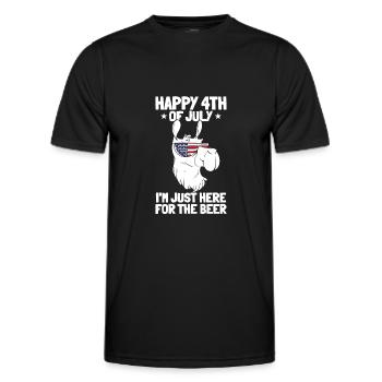 Joyeux 4 juillet, je suis juste ici pour la bière - T-shirt sport Homme - noir - Devant - AI Model Male 178 dark (178cm)