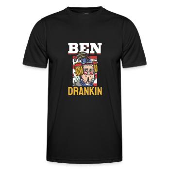 Ben Drankin Drôle Benjamin Quote Bière 4 juillet - T-shirt sport Homme - noir - Devant - AI Model Male 178 dark (178cm)