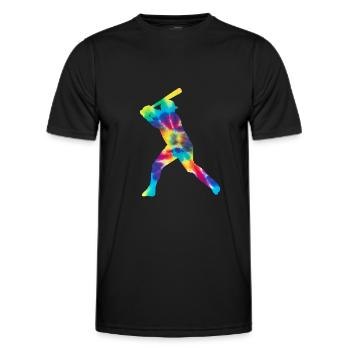 Baseball Fan Tie Dye Batter - Men's Functional T-Shirt - black - Front - AI Model Male 178 dark (178cm)