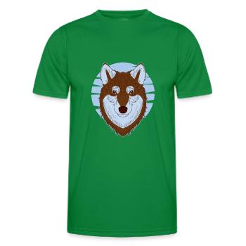 Husky sibérien - T-shirt sport Homme - vert - Devant - AI Model Male 178 dark (178cm)