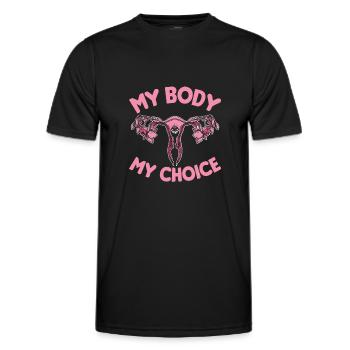 Frauen Abtreibung Feminismus Gleichberechtigung - Männer Funktions-T-Shirt - Schwarz - Vorne - AI Model Male 178 dark (178cm)