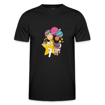 Astronaut Astronomy Solar System Space Kids - Men's Functional T-Shirt - black - Front - AI Model Male 178 dark (178cm)
