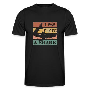 Great White Shark Hammer Shark - Men's Functional T-Shirt - black - Front - AI Model Male 178 dark (178cm)