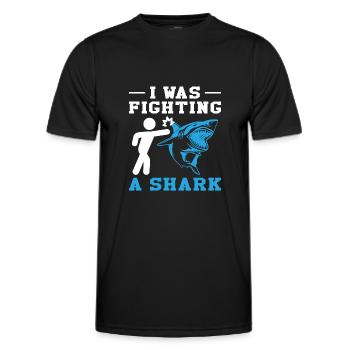 Great White Shark Hammer Shark - Men's Functional T-Shirt - black - Front - AI Model Male 178 dark (178cm)