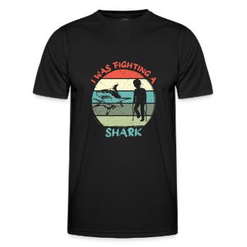 Great White Shark Hammer Shark - Men's Functional T-Shirt - black - Front - AI Model Male 178 dark (178cm)