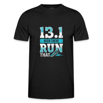 13.1 Been There Run That - Coureur de semi-marathon - T-shirt sport Homme - noir - Devant - AI Model Male 178 dark (178cm)