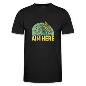 Men's Darts Player Score Old Man Hundred - Men's Functional T-Shirt - black - Front - AI Model Male 178 dark (178cm)