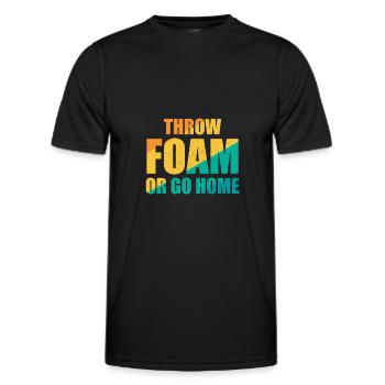 Throw Foam Or Go Home - Dodgeball - Men's Functional T-Shirt - black - Front - AI Model Male 178 dark (178cm)