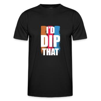 I'd Dip That - Dodgeball Player - Men's Functional T-Shirt - black - Front - AI Model Male 178 dark (178cm)