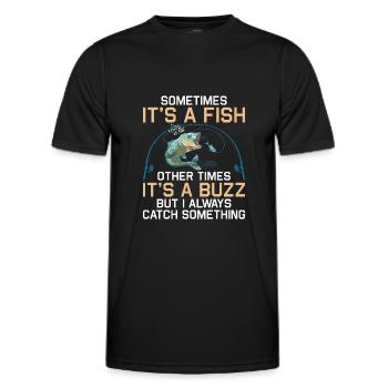 Pêche Pêche Pêcheur Pêche Canne à pêche - T-shirt sport Homme - noir - Devant - AI Model Male 178 dark (178cm)