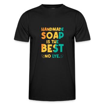 Handmade Soap Is The Best - No Lye - Men's Functional T-Shirt - black - Front - AI Model Male 178 dark (178cm)