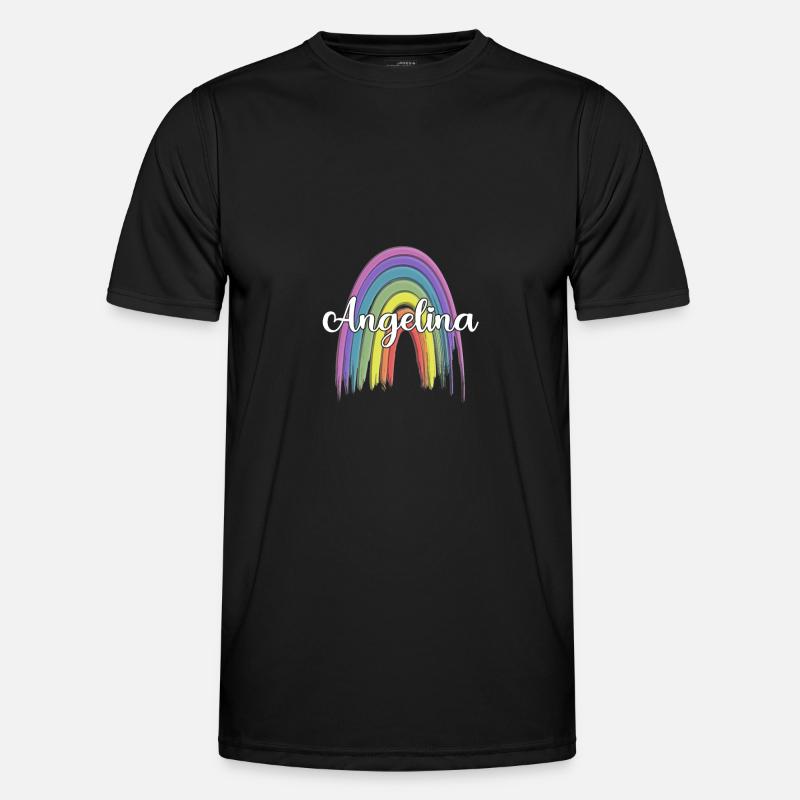ADDISON Rainbow Cursive - Men's Functional T-Shirt - black